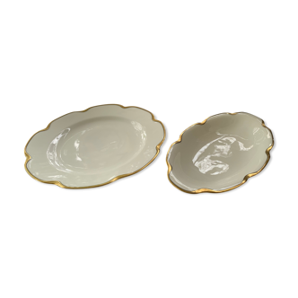 Plate and its golden ravier rim