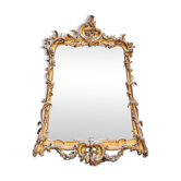 Louis XV period wooden and gilded stucco mirror, 18th century