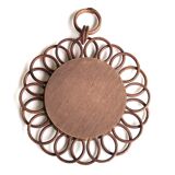 Rattan flower mirror, 1970s - 26 cm