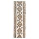 Tapis couloir vintage en laine et coton turc noué à la main blanc 90x307