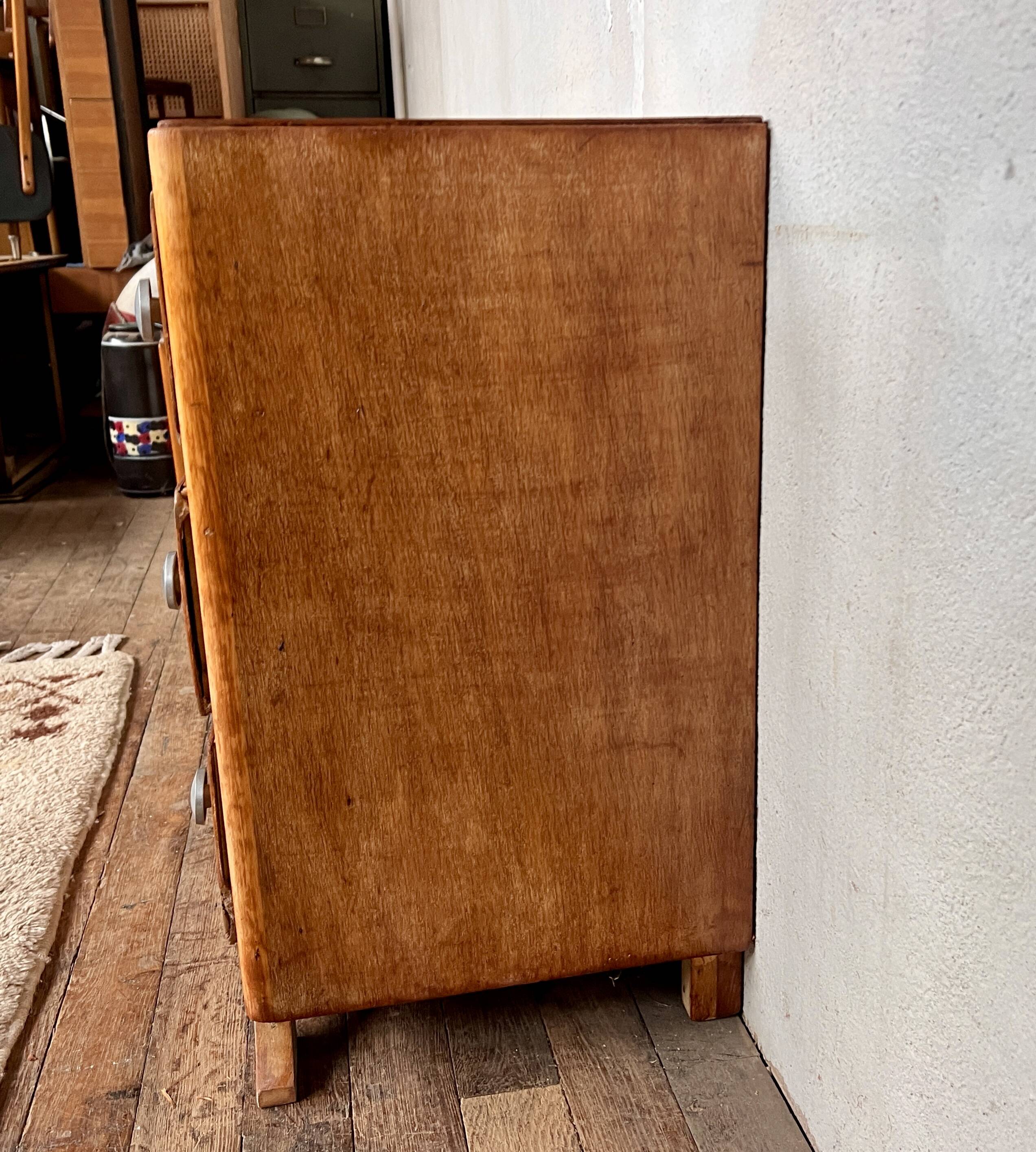 vintage art deco chest of drawers with compass feet
