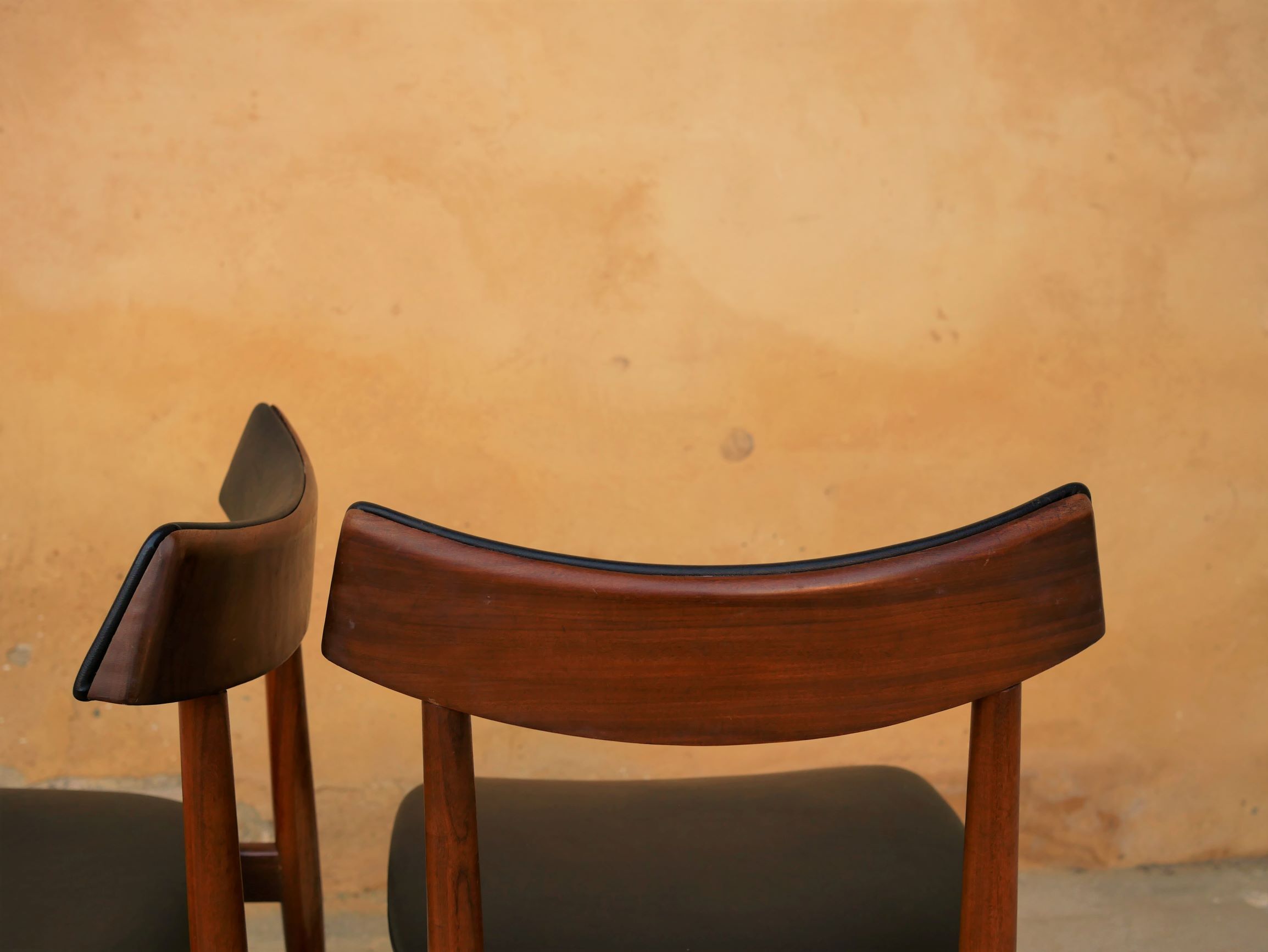 Vintage Scandinavian teak and skai chair