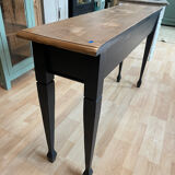 Console raw wood and absolute black