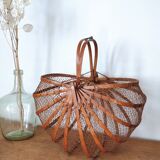 70s foldable mesh and bamboo basket