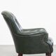 Fauteuil Chesterfield en cuir de vachette vert de style anglais