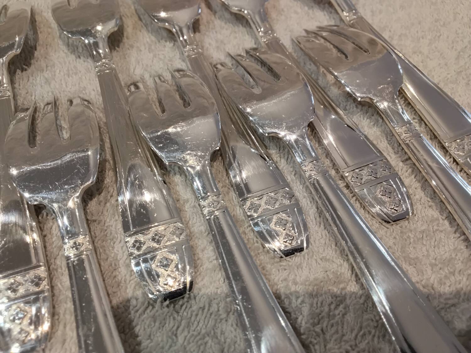 12 silver-plated metal cake forks Liberty Grand Prix