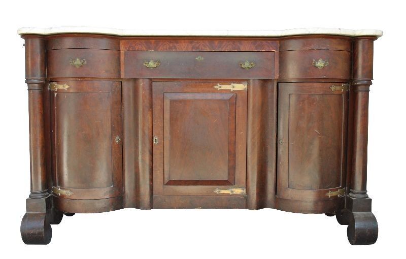 Credenza in mahogany door flame time XIX