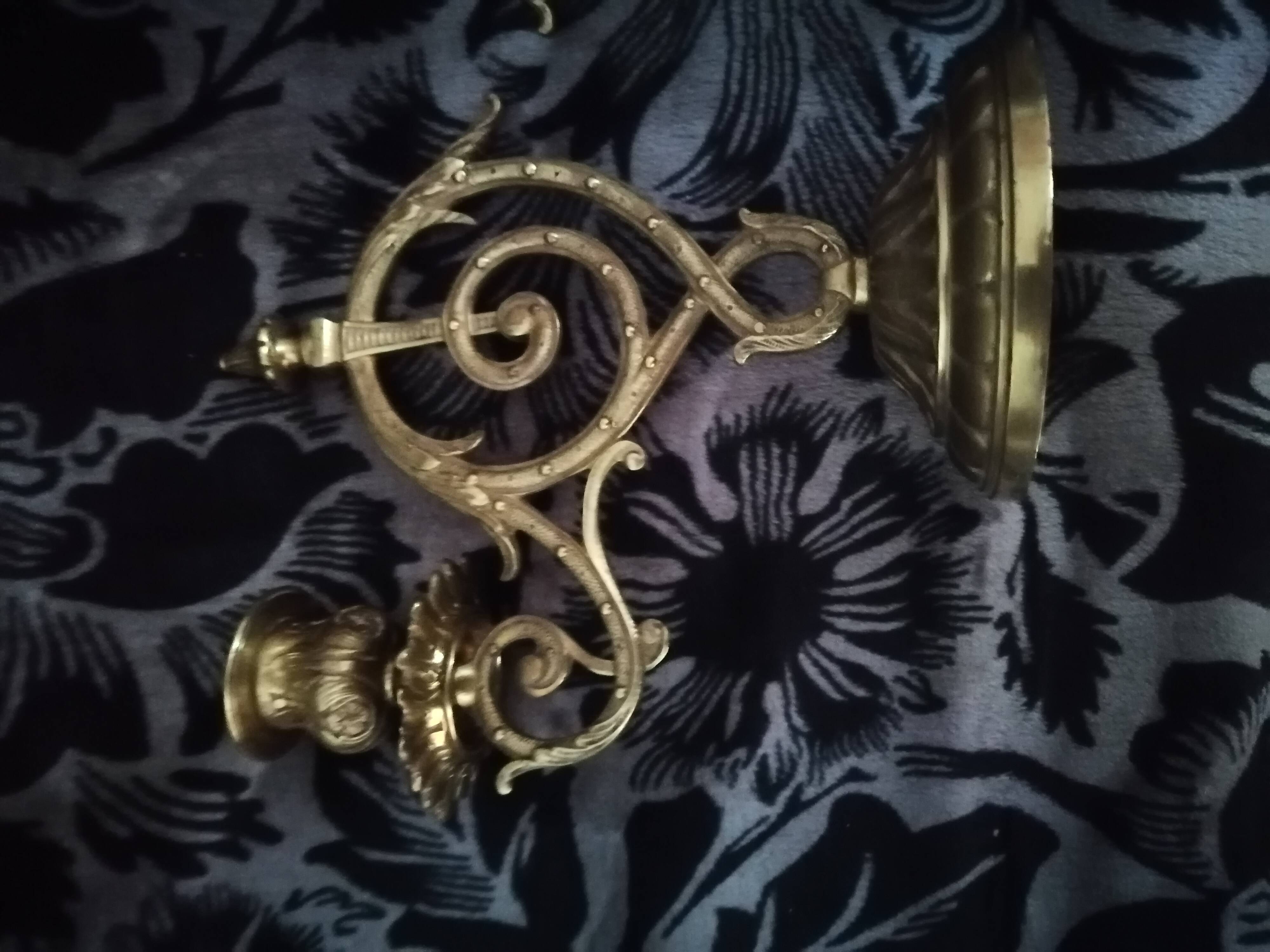 Pair of old bronze candlestick