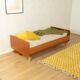 Functional folding bed from the 1960s, teak veneer