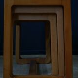 Swedish pale teak nesting tables set of three