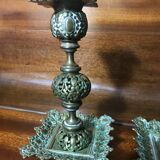 Pair of late 19th century bronze candlesticks