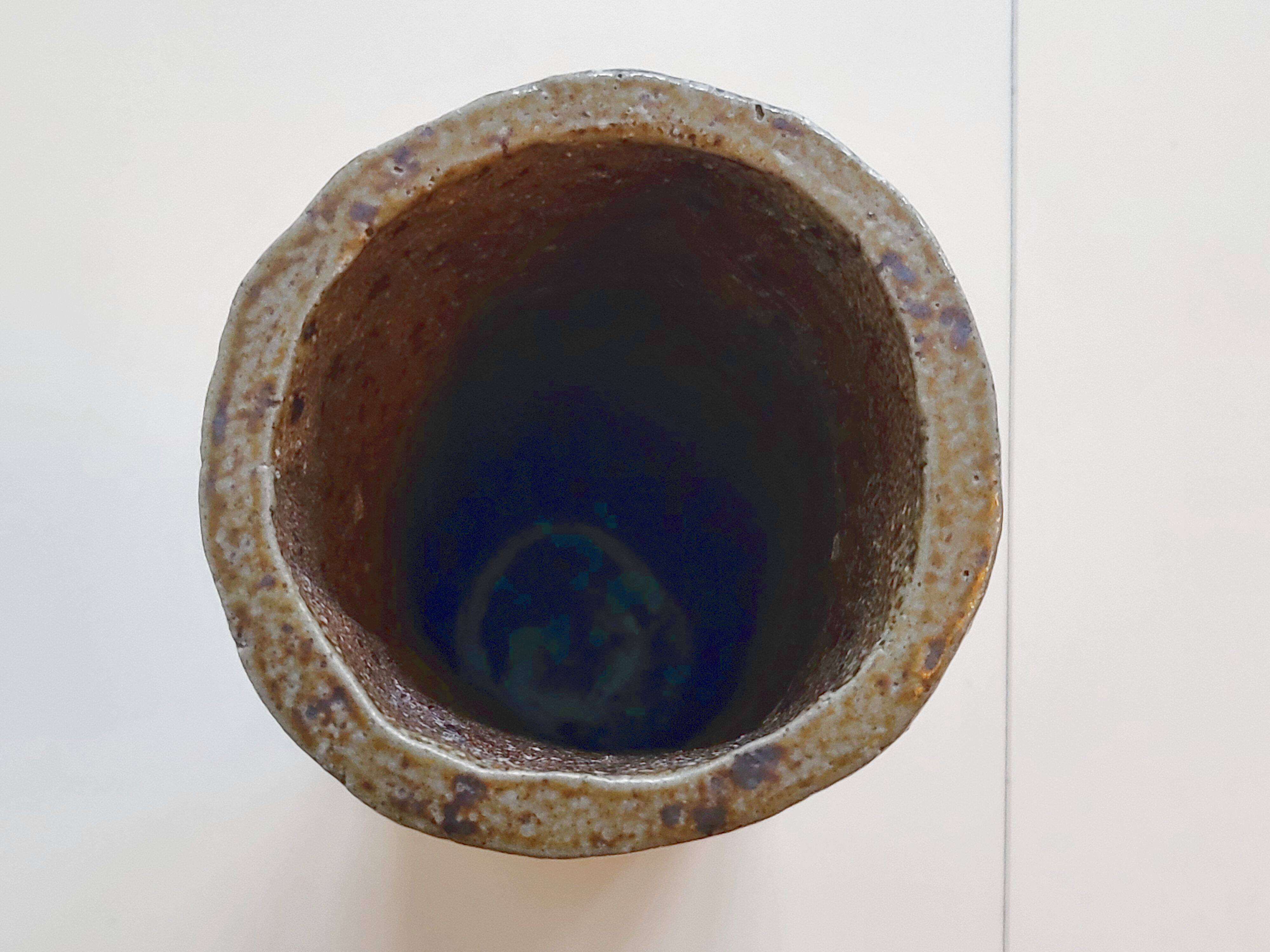 Vintage stoneware vase by Jean-Claude Monange