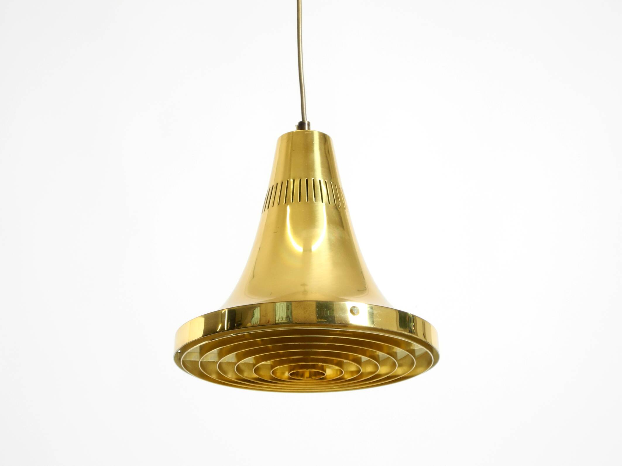 60s Hans-Agne Jakobsson brass pendant lamp Model T 598, by Markaryd Sweden