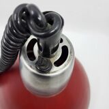 Vintage 1950s Red Metal Industrial Pendant Light