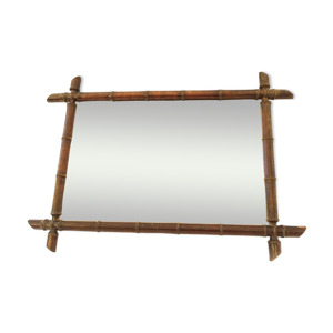 Miroir en bois imitation bambou