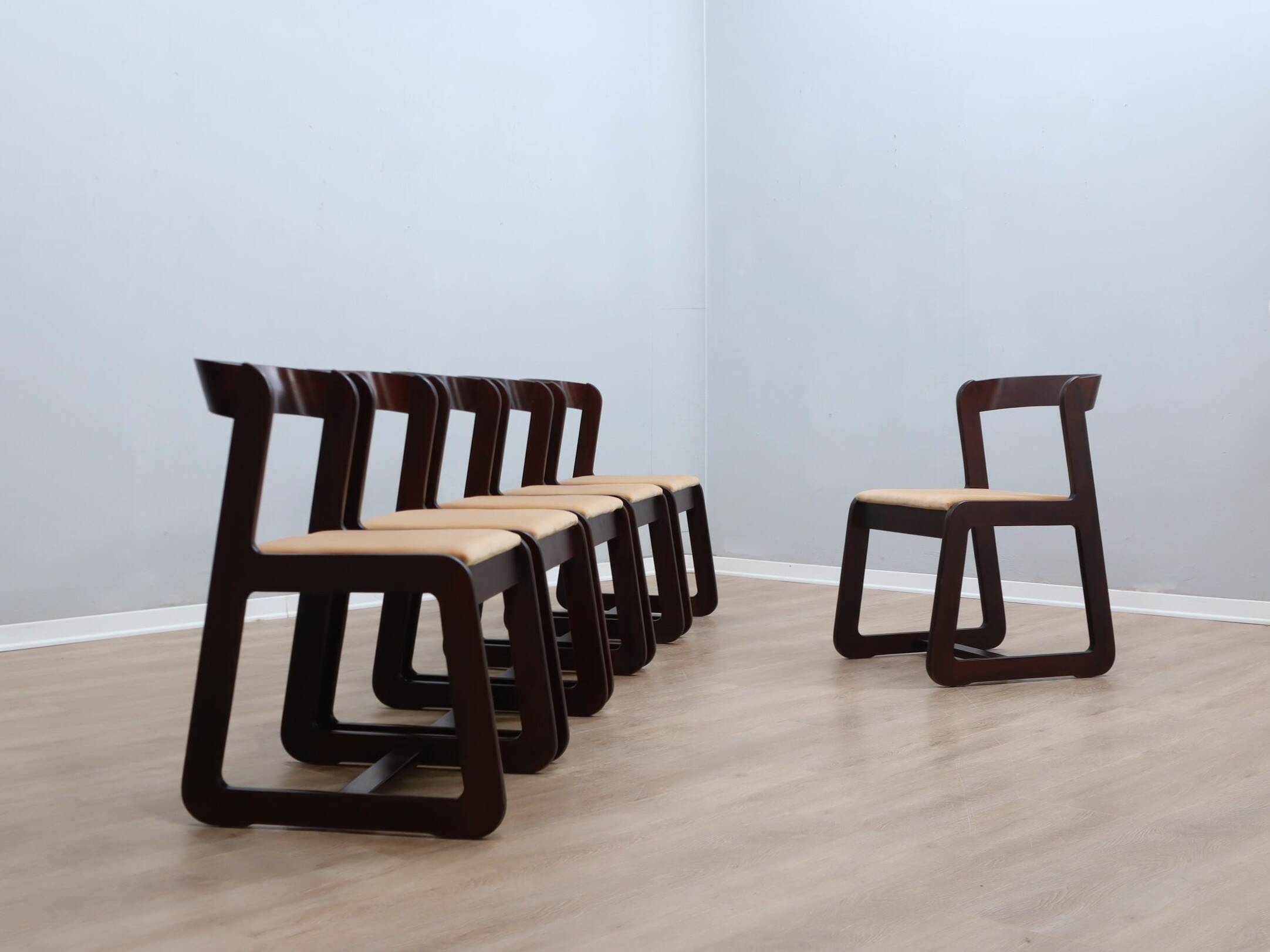 Set of 6 dining chairs Mario Sabot, Italy 1970s