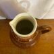Antique strehla ceramic pitcher brown beige white interior vintage