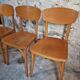 Ensemble de 6 chaises bistrot françaises vintage en bois courbé par Luterma, vers 1950–1970