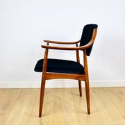 Fauteuil de bureau danois vintage - bleu marine