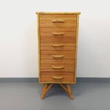 Vintage rattan chest of drawers from the 70s