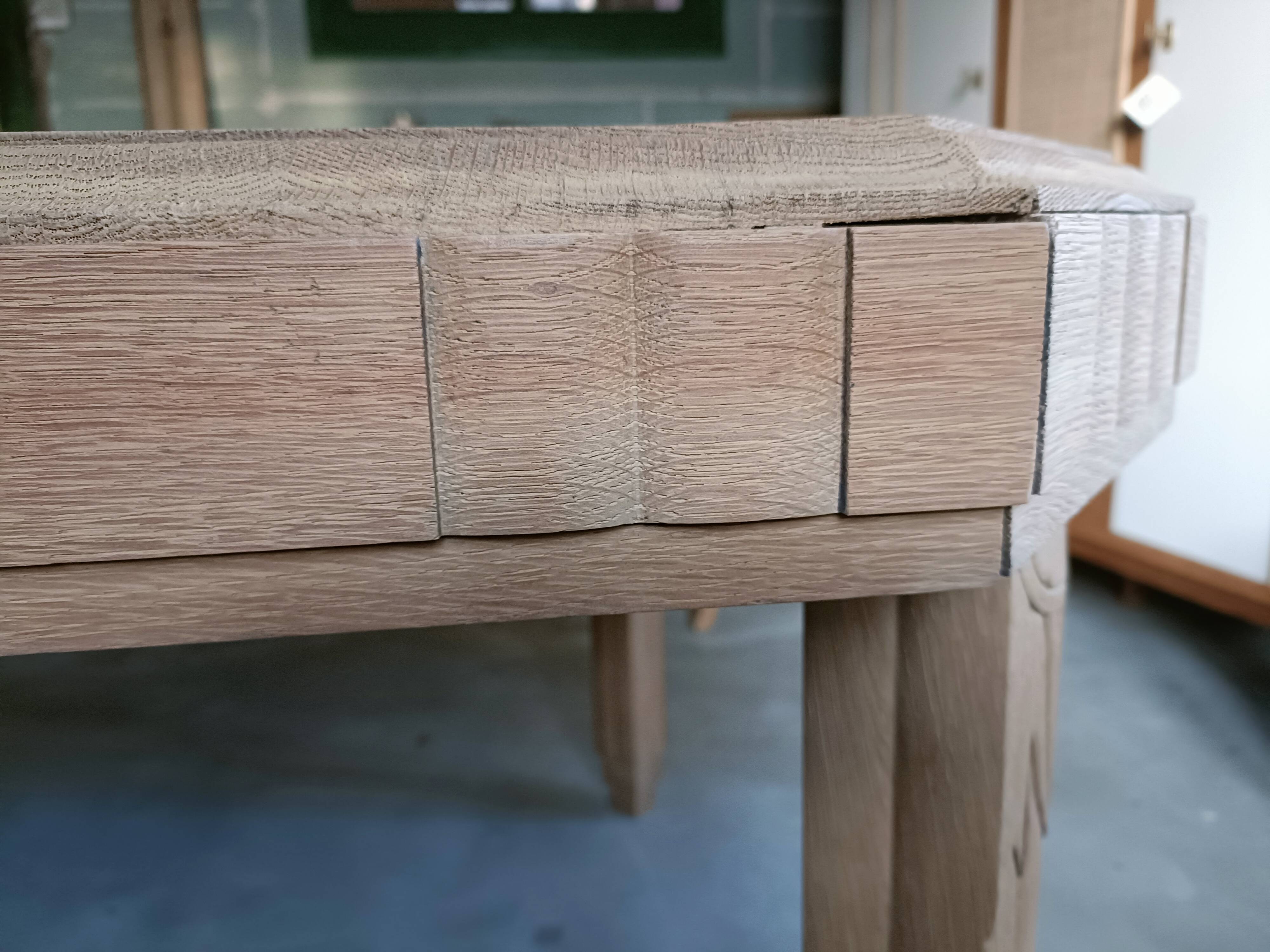 Renovated Art Deco dining table with extension.