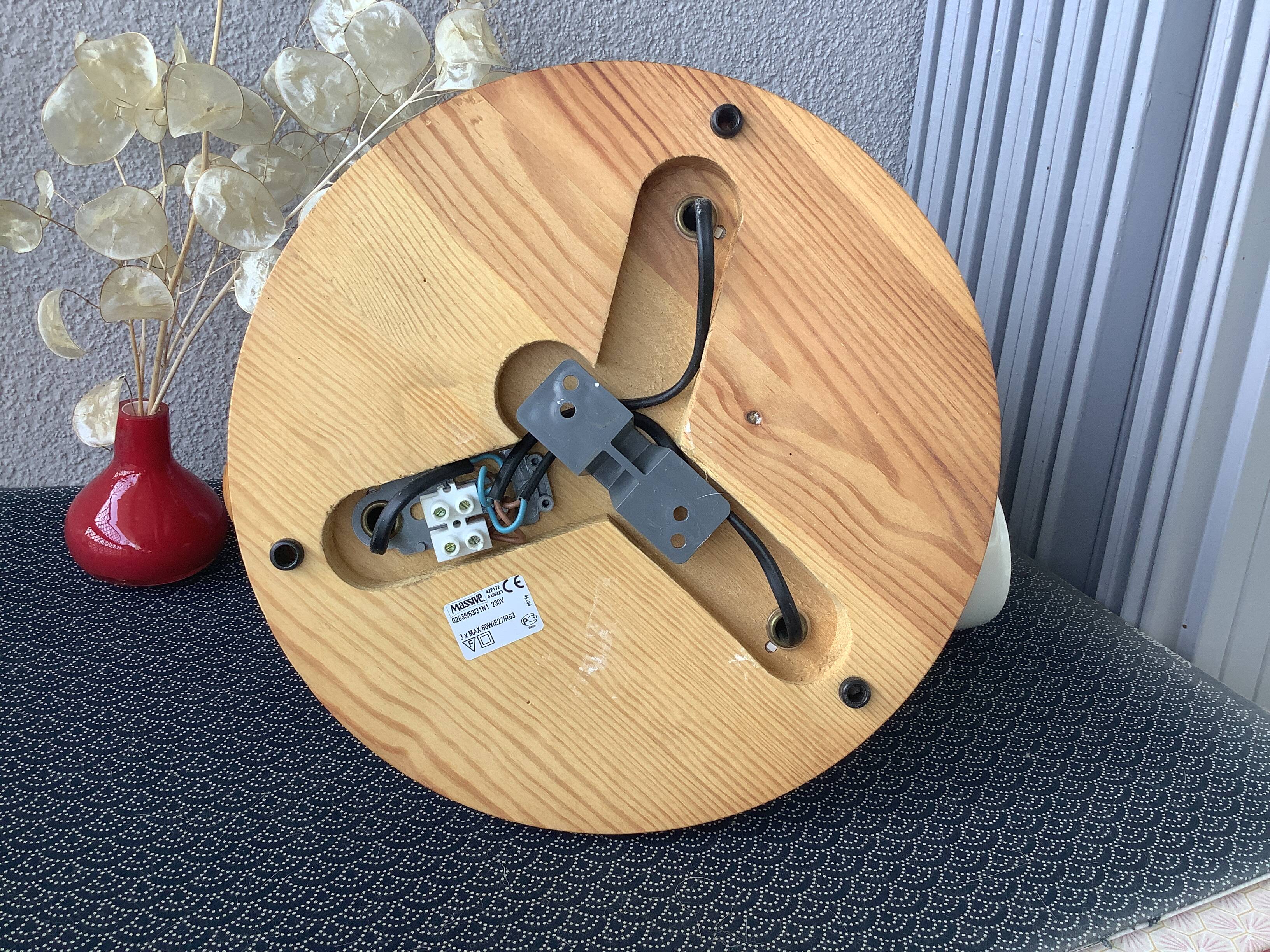 Massive vintage 80' wooden ceiling spotlights - Scandinavian design