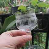 4 bohemian crystal glasses engraved