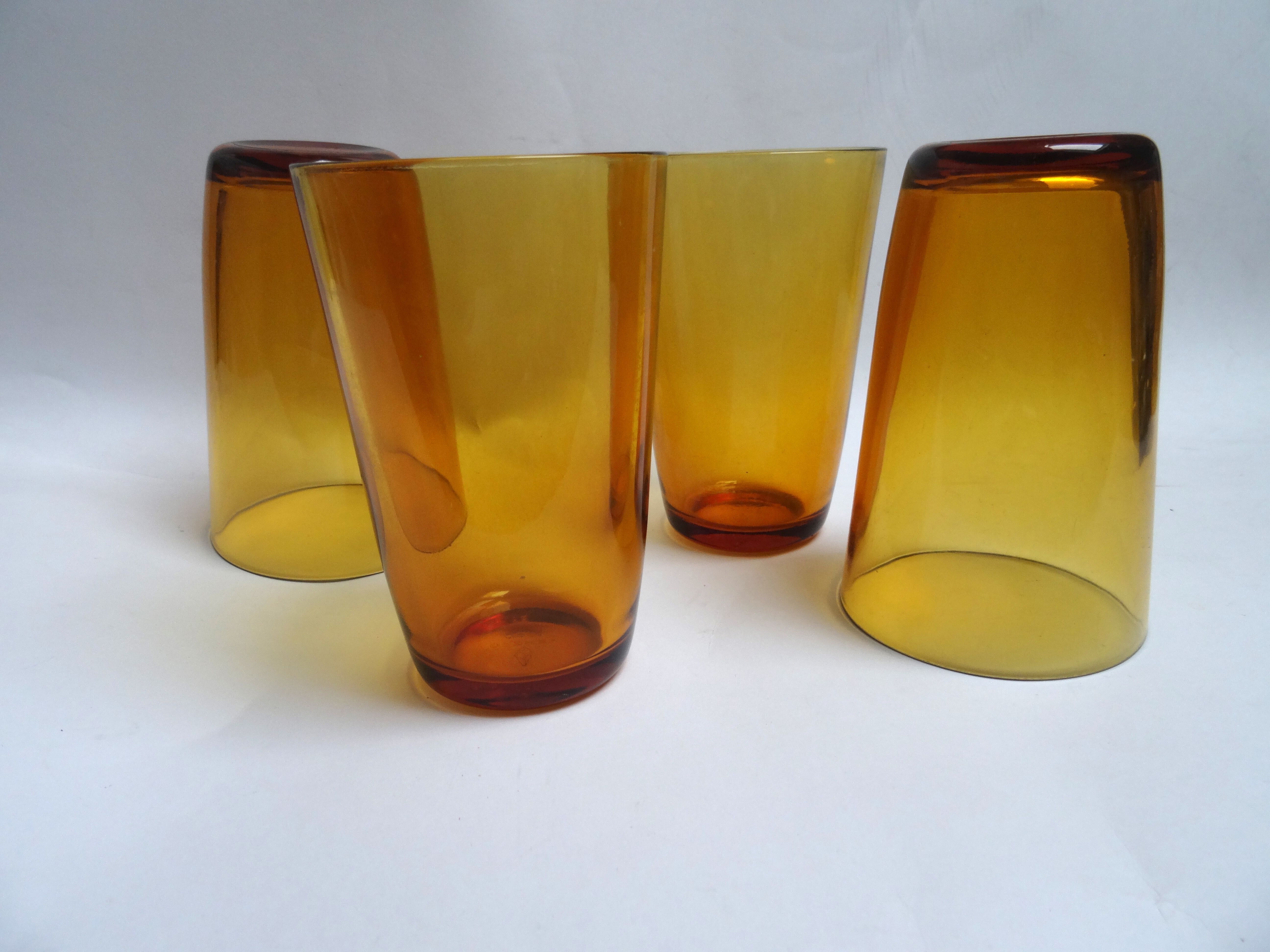 4 Vereco amber glasses