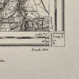 Vintage map of Charleroi surroundings 1914