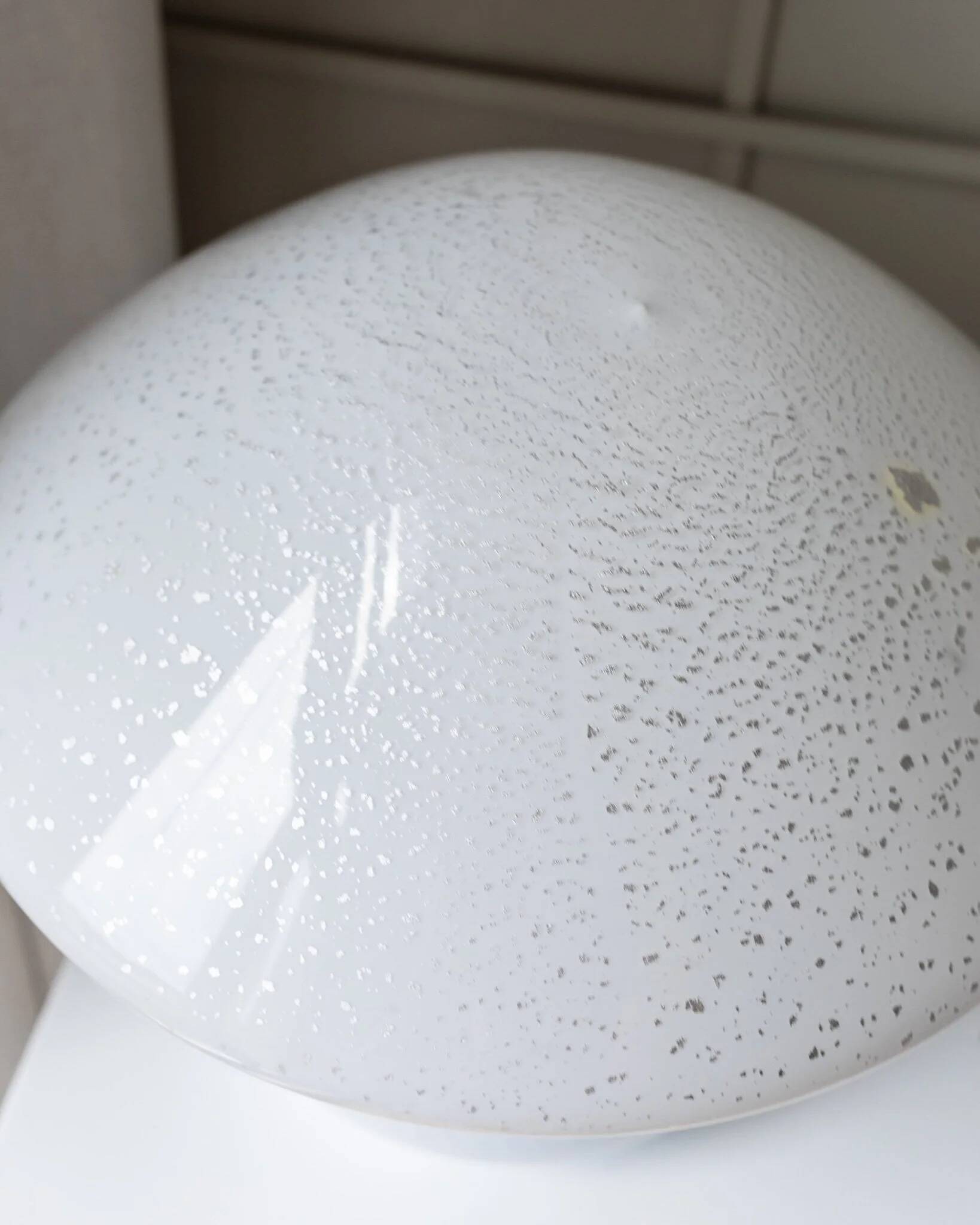 Set of 2 mushroom table lamps with silver details - vintage Murano glass - Space Age design - 1970s