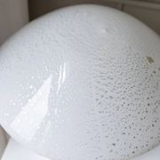 Set of 2 mushroom table lamps with silver details - vintage Murano glass - Space Age design - 1970s