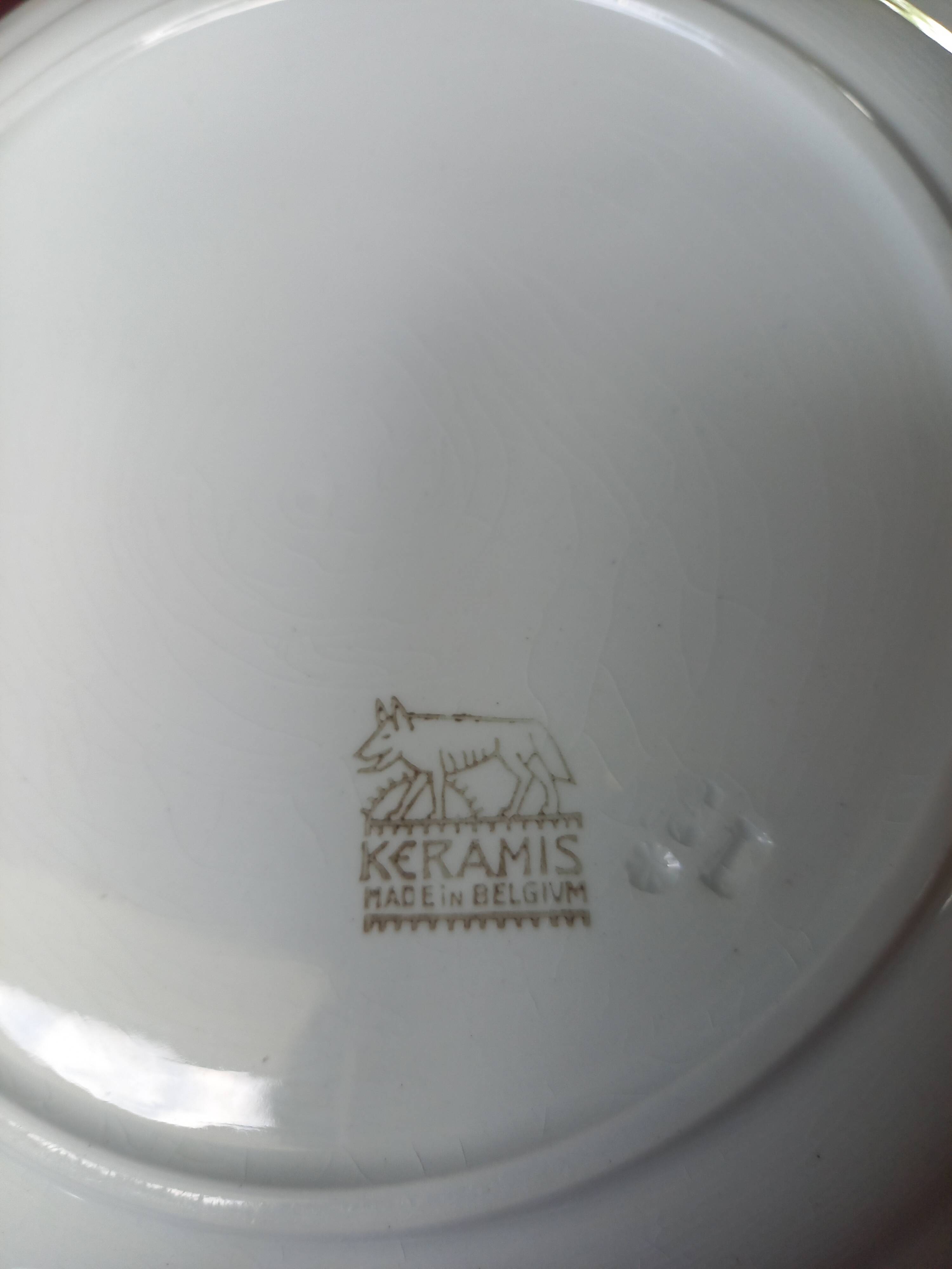 Lot 6 flat plates Boch Frères Keramis vintage earthenware