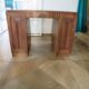 Vintage Art Deco schoolmaster's desk - double-sided - solid wood - 1940s/50s
