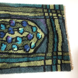 Original Abstract Scandinavian High Pile Abstract Rya Rug Carpet, Sweden, 1960s 115x195cm