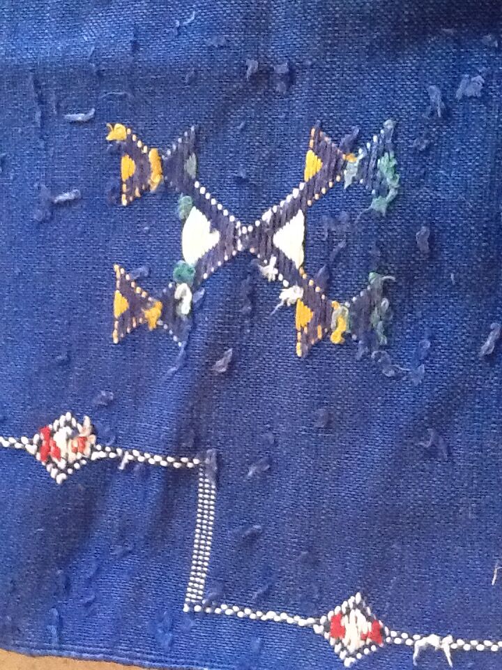 Carpet vintage in majorelle blue sabra 120 x 53 cm