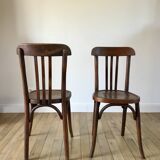 Set of 5 baumann bistro chairs in bent wood stamped xxth