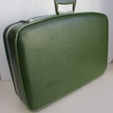 Valise hotesse de l'air vinyle vert vintage
