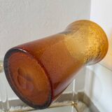 Large amber bubble glass vase from the 60s