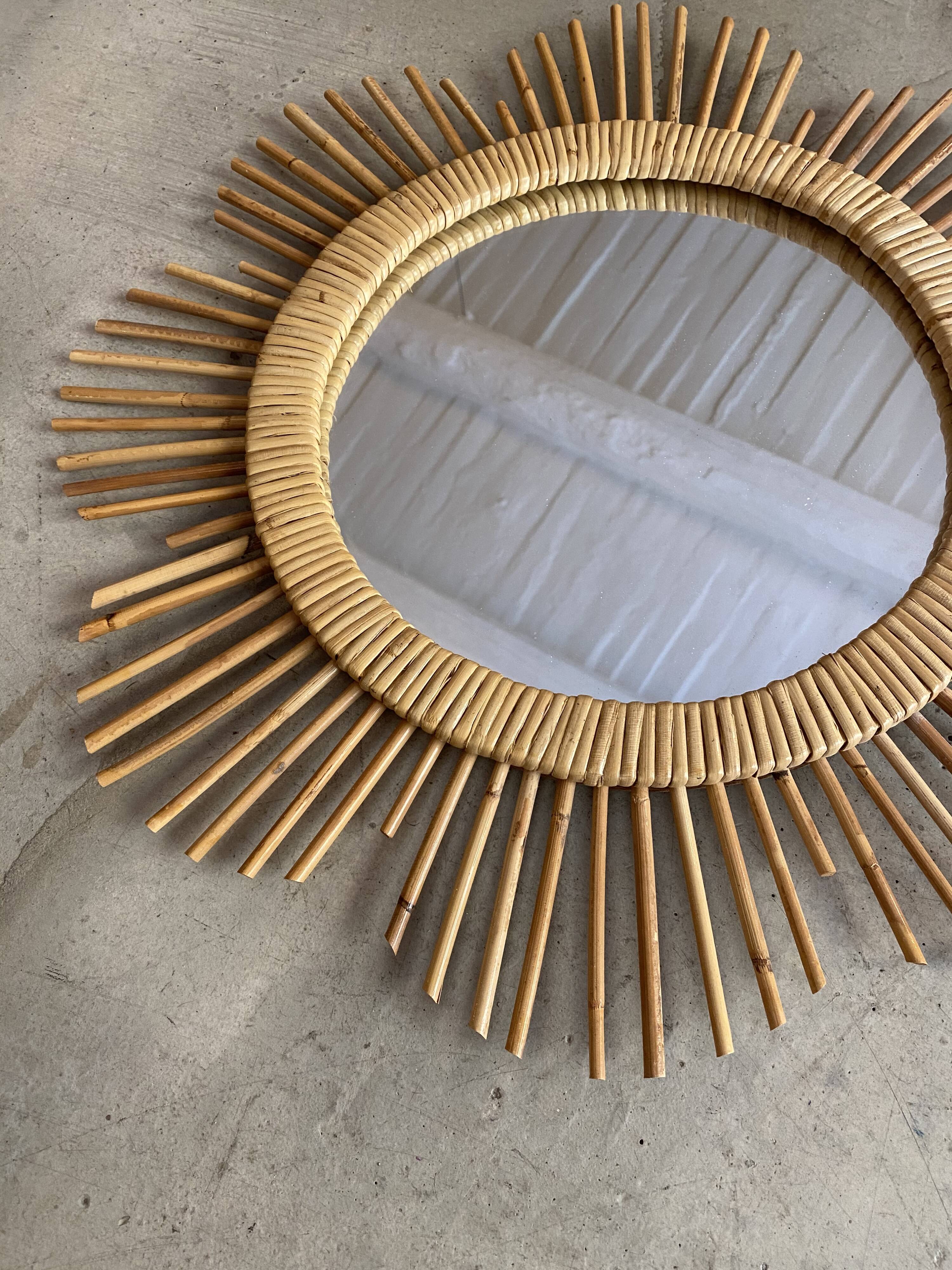 Miroir fleur rotin 54cm
