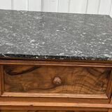 Louis Philippe style bedside table in burr walnut, late 19th century
