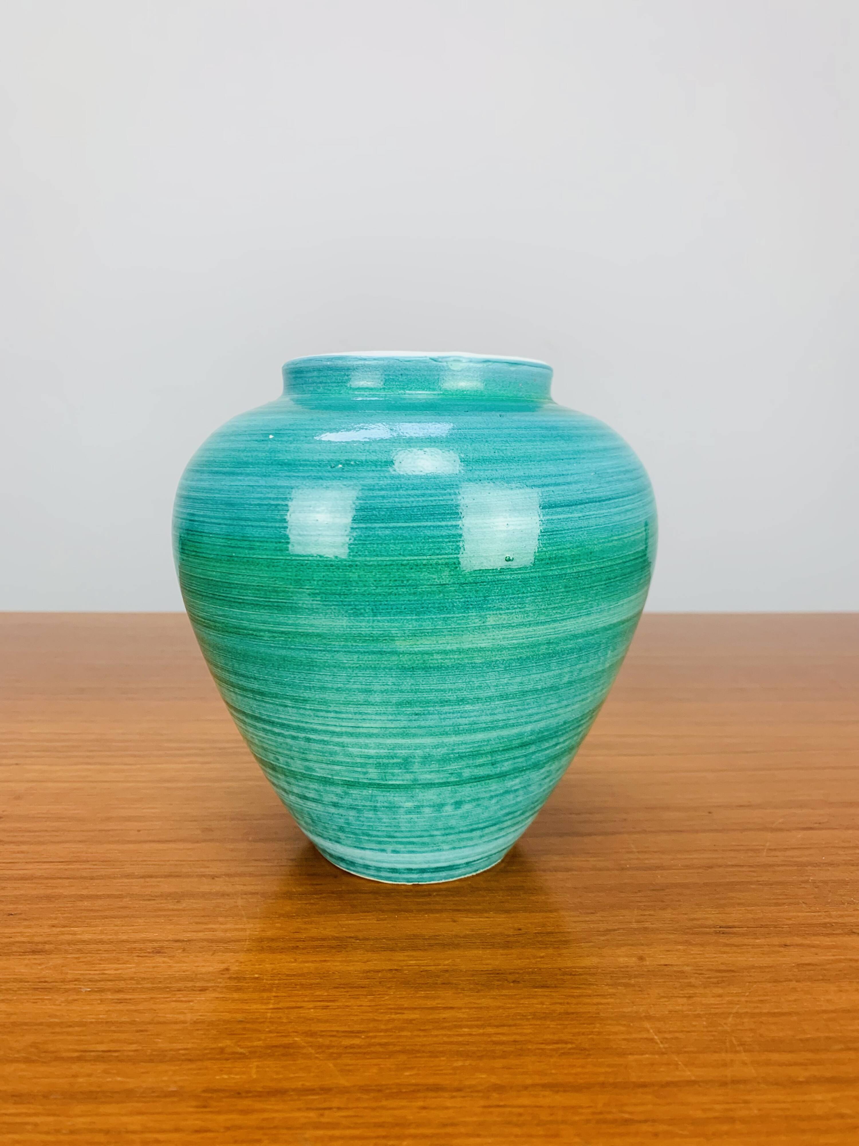 Vase céramique bleu/vert vintage