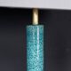 Paire de lampes de table en céramique bleue vintage française des années 1970