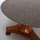 Neo-classical pedestal table in walnut and black marble - French work from the 1930s