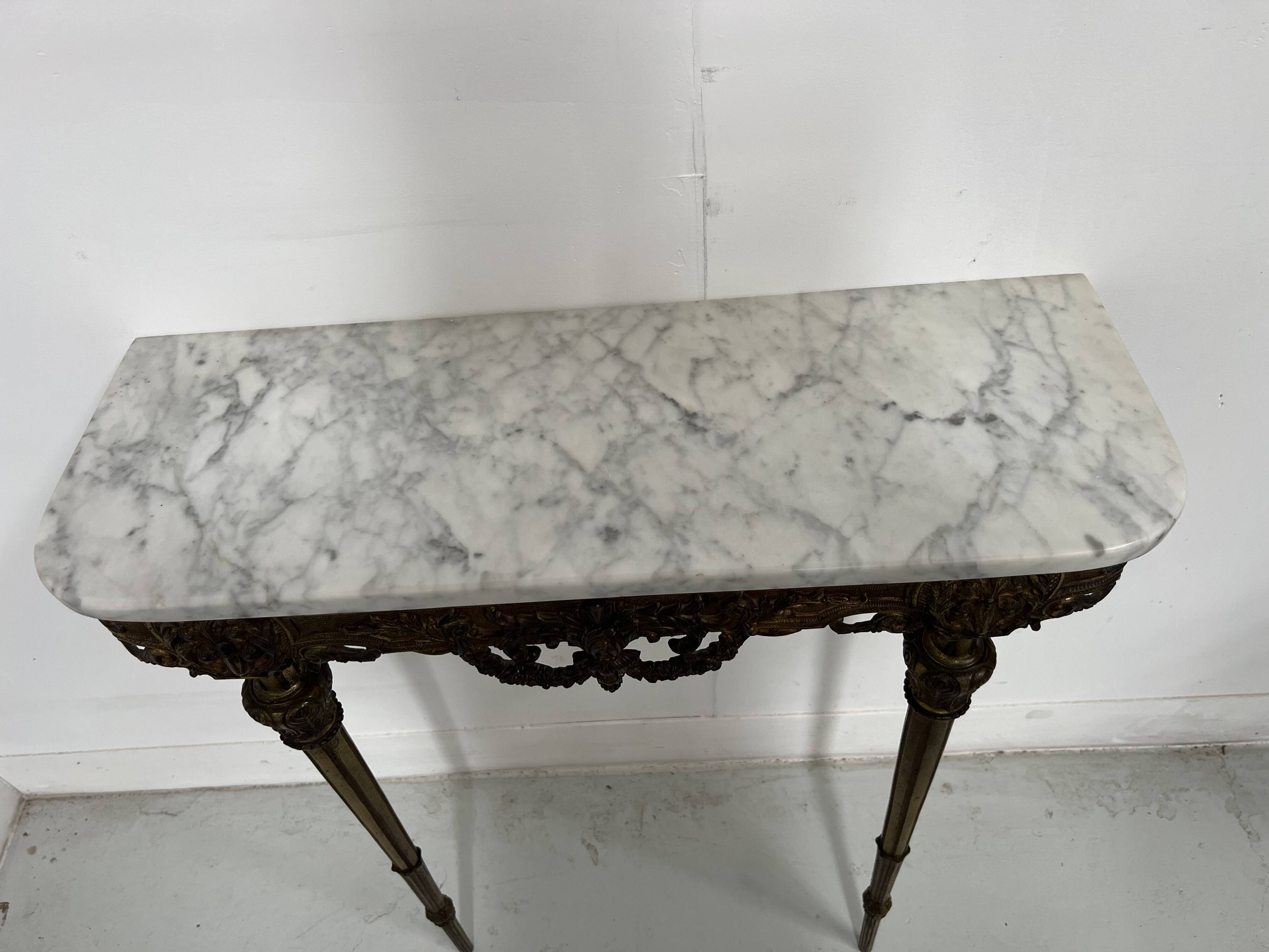 Louis XVI style console in gilded bronze, 20th century