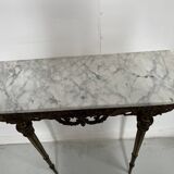 Louis XVI style console in gilded bronze, 20th century