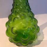 Vase soliflore " Génie Bottle" à bulles en verre vert Empoli