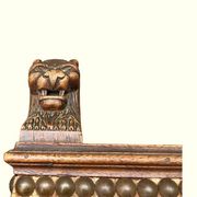 Pair of dining chairs, pair of carved Gothic chairs, set of Renaissance chairs.