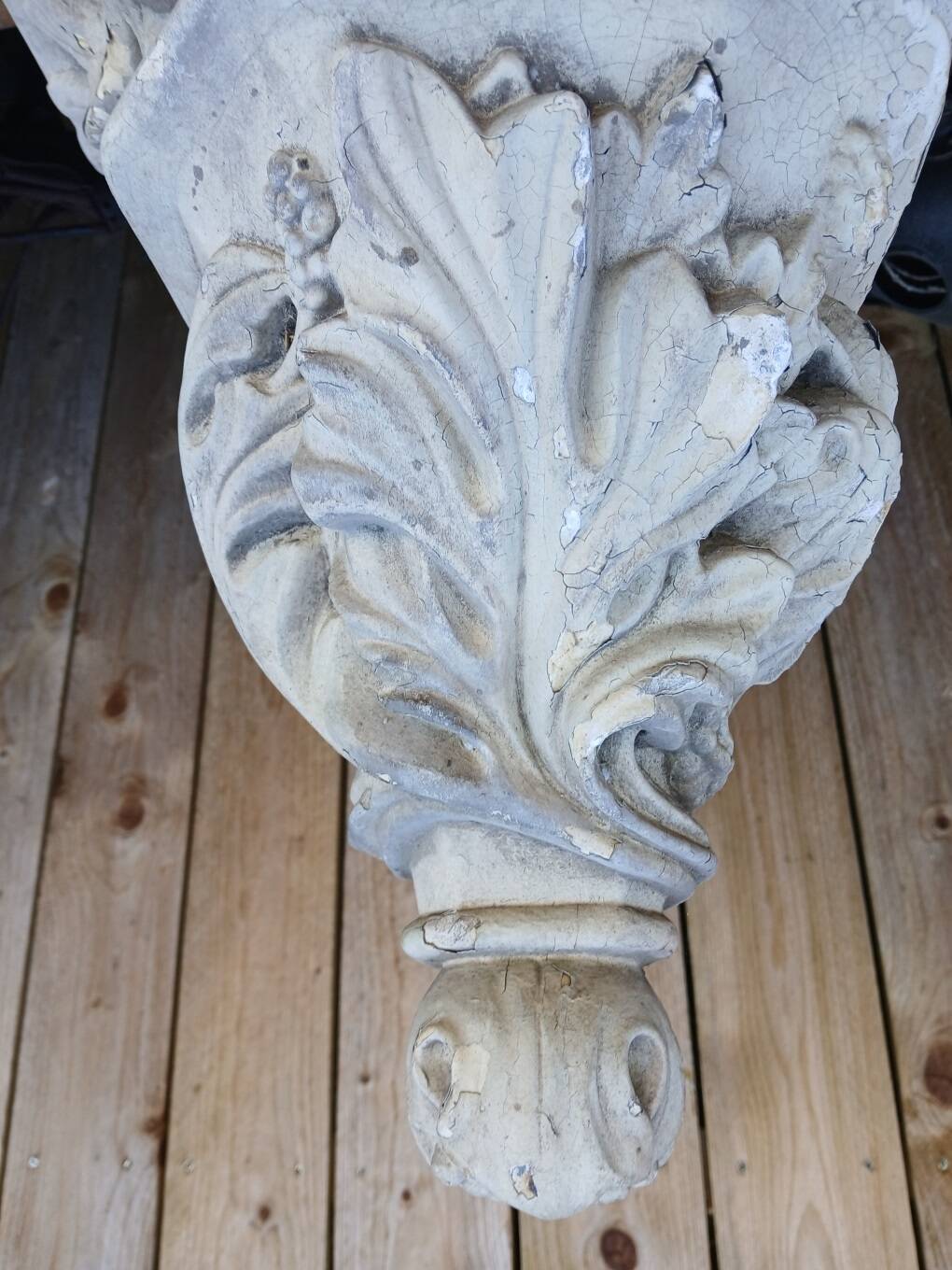 Sellette, corbeau, console murale (petit) en stuc ornement feuilles