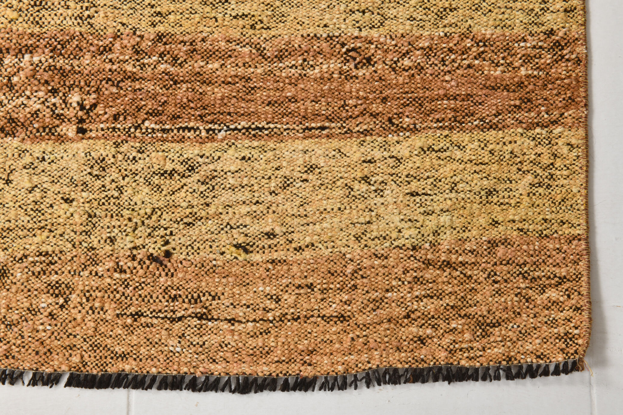 3x6 Light Yellow & Brown Turkish Kilim Rug, 83x173