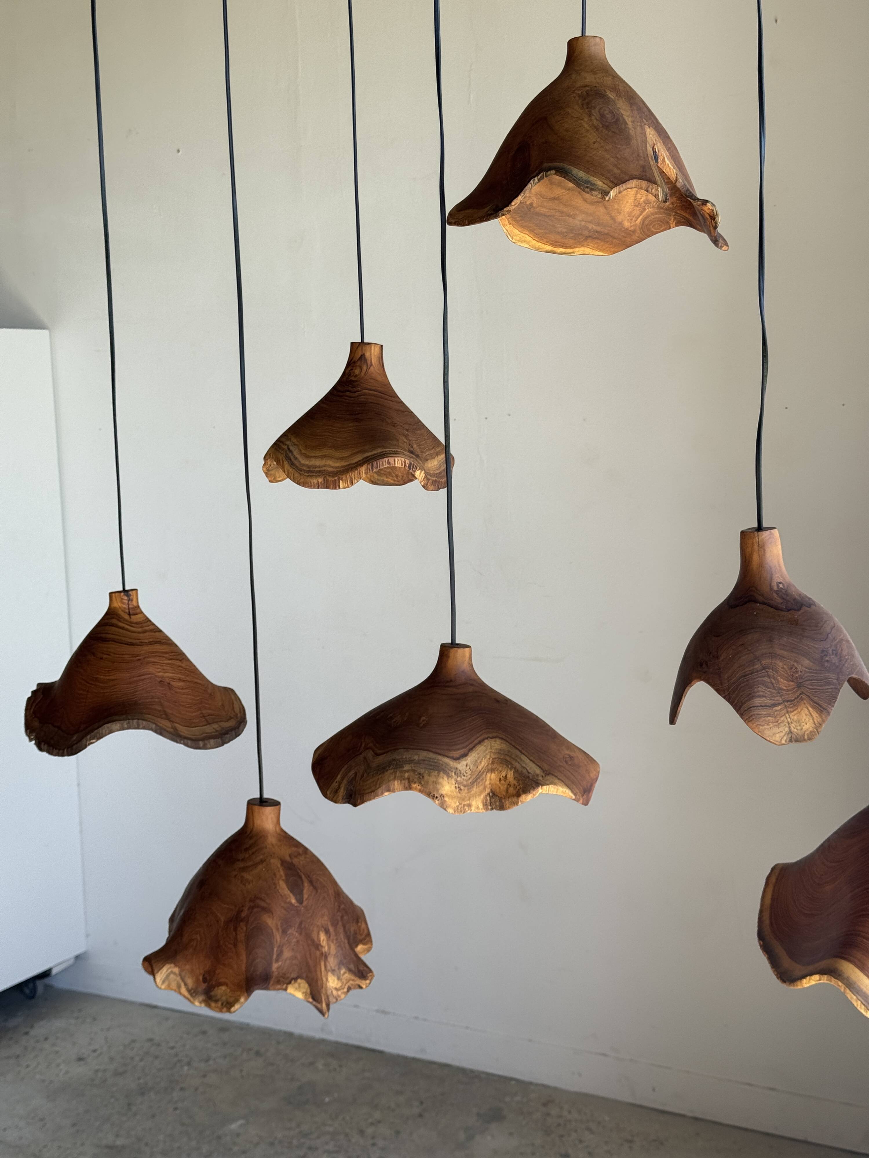 Small suspension in organic teak hat D30 H20